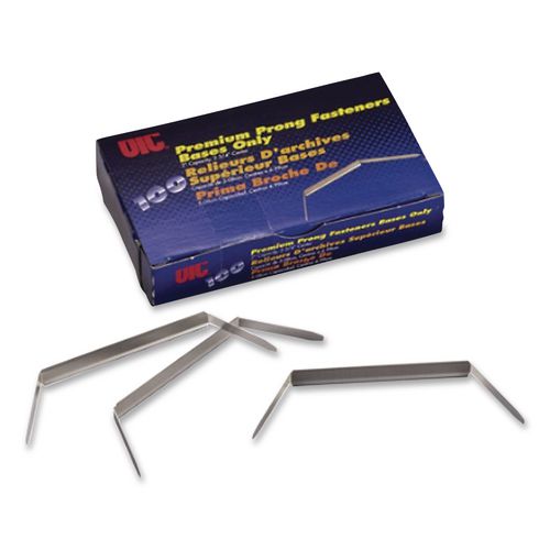 Image of Officemate OIC99714 Prong Fastener Base, 2" Capacity, 2.75" Center to Center, Silver, 100/Box