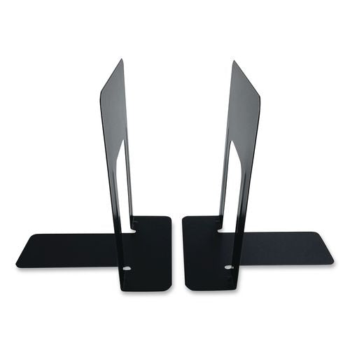 Image of Officemate OIC93051 Steel Bookends, Nonskid Base, 5.88 x 8.25 x 9, Black, Pair