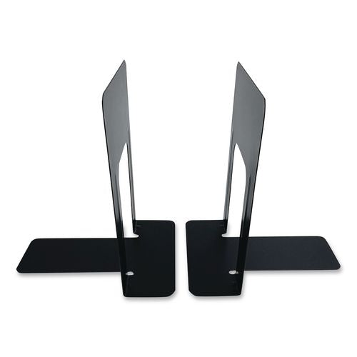 Image of Officemate OIC93001 Steel Bookends, Nonskid Base, 4.75 x 5.13 x 5, Black, Pair