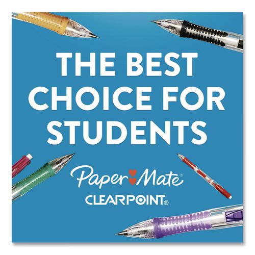 Image of Paper Mate® 1902636 Clear Point Mechanical Pencil, 0.7 mm, HB (#2), Black Lead, Assorted Barrel Colors, 4/Pack
