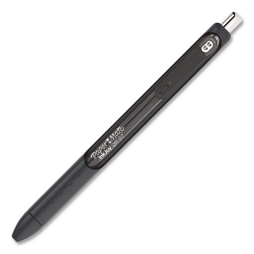 Image of Paper Mate® 1958856 InkJoy Gel Pen, Retractable, Medium 0.7 mm, Black Ink, Black/Smoke Barrel, 8/Pack