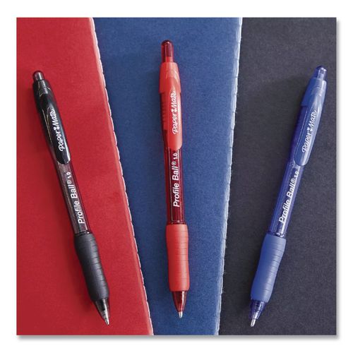 Image of Paper Mate® 2097006 PROFILE GEL PEN, RETRACTABLE, MEDIUM 0.7 MM, ASSORTED INK AND BARREL COLORS, 8/PACK