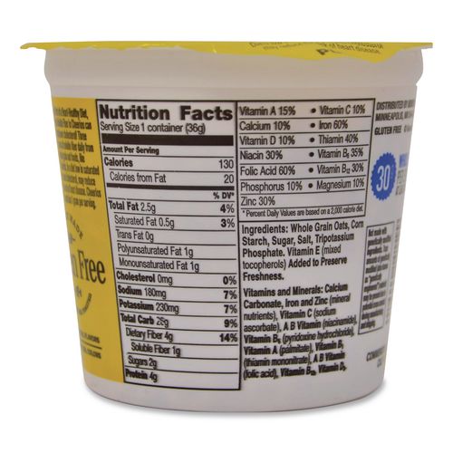 Image of General Mills GEM13896 Cheerios Breakfast Cereal, Single-Serve 1.3 Oz Cup, 6/pack