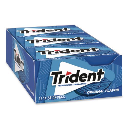 Image of Trident® VAM05020 Sugar-Free Gum, Original Mint, 14 Sticks/pack, 12 Pack/box