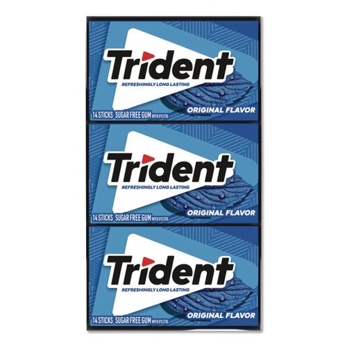 Image of Trident® VAM05020 Sugar-Free Gum, Original Mint, 14 Sticks/pack, 12 Pack/box