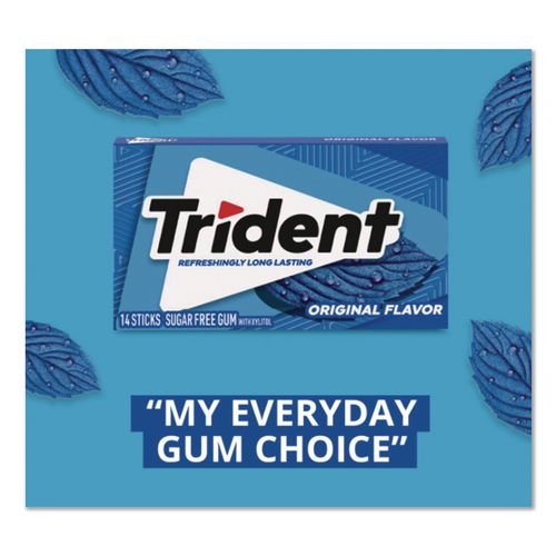 Image of Trident® VAM05020 Sugar-Free Gum, Original Mint, 14 Sticks/pack, 12 Pack/box