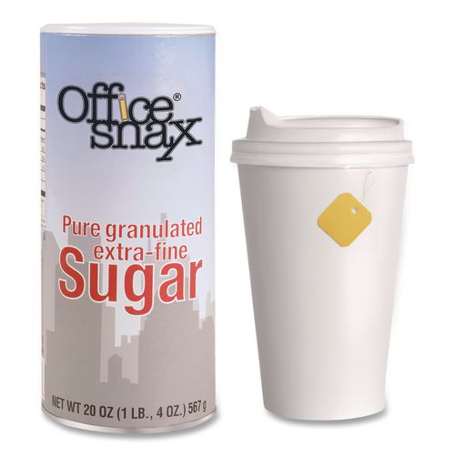 Image of Office Snax® 00019CT Sugar Canister, 20 oz Reclosable Canister, 24/Carton