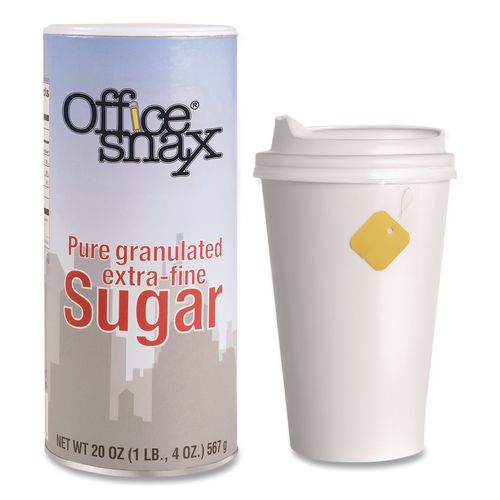 Image of Office Snax® OFX00019G Sugar Canister, 20 oz Reclosable Canister, 3/Pack