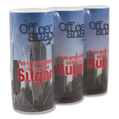 Image of Office Snax® OFX00019G Sugar Canister, 20 oz Reclosable Canister, 3/Pack