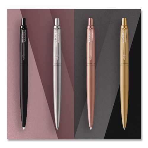 Image of Parker® 2122757 Jotter XL Ballpoint Pen, Retractable, Medium Point, Blue Ink, Black Barrel