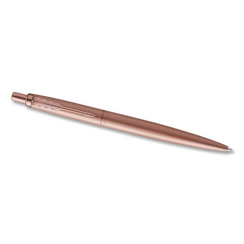 Image of Parker® 2122759 Jotter XL Ballpoint Pen, Retractable, Medium Point, Blue Ink, Rose Gold Barrel