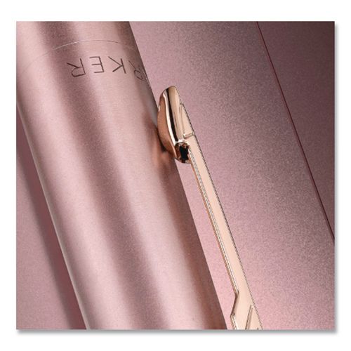 Image of Parker® 2122759 Jotter XL Ballpoint Pen, Retractable, Medium Point, Blue Ink, Rose Gold Barrel
