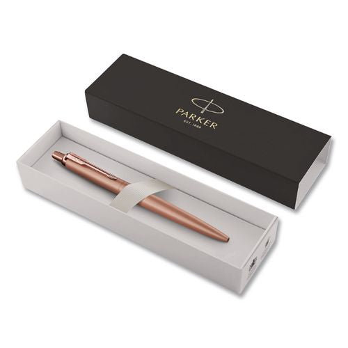 Image of Parker® 2122759 Jotter XL Ballpoint Pen, Retractable, Medium Point, Blue Ink, Rose Gold Barrel