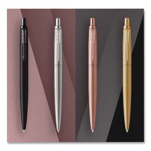 Image of Parker® 2122759 Jotter XL Ballpoint Pen, Retractable, Medium Point, Blue Ink, Rose Gold Barrel