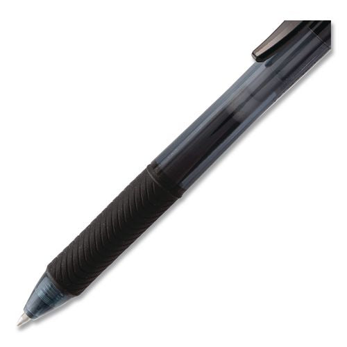 Image of Pentel® BL107BPS5A EnerGel-X Gel Pen, Retractable, Medium 0.7 mm, Black Ink, Smoke/Black Barrel, 5/Pack