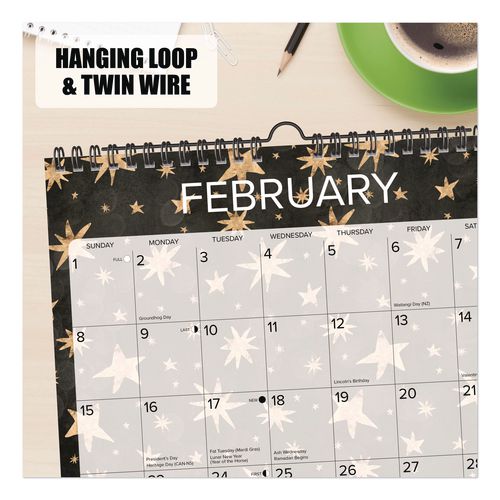 Image of Willow Creek Press 54758 Starry Night 2026 Spiral Wall Calendar, Starry Night Artwork, 12 x 12, Multicolor Sheets, 12-Month (Jan to Dec)