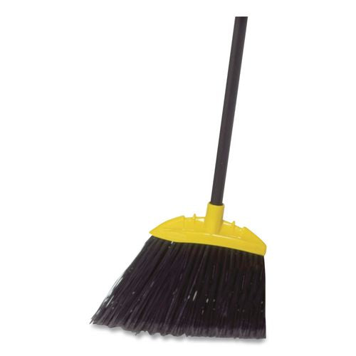 Image of Rubbermaid® Commercial FG638906BLA Jumbo Smooth Sweep Angled Broom, 46" Length, Black/Yellow, 6/Carton