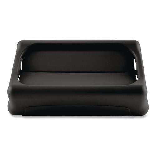 Image of Rubbermaid® Commercial FG267360BLA Swing Top Lid for Slim Jim Waste Containers, 11.38w x 20.5d x 5h, Black