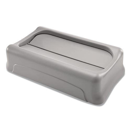 Image of Rubbermaid® Commercial FG267360GRAY Swing Lid For Slim Jim Waste Container, Gray