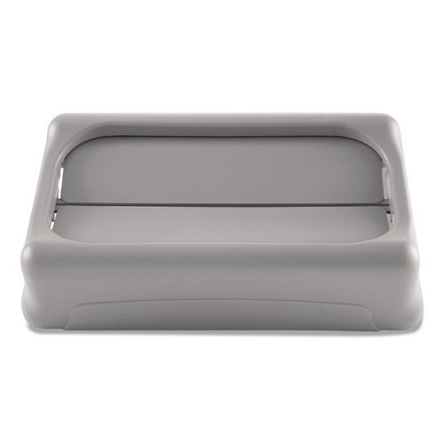 Image of Rubbermaid® Commercial FG267360GRAY Swing Lid For Slim Jim Waste Container, Gray