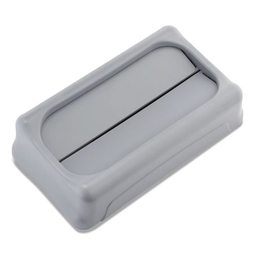 Image of Rubbermaid® Commercial FG267360GRAY Swing Lid For Slim Jim Waste Container, Gray