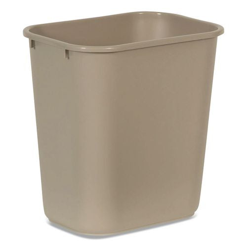 Image of Rubbermaid® Commercial FG295600BEIG Deskside Plastic Wastebasket, 7 gal, Plastic, Beige