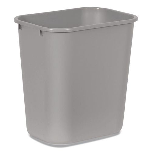Image of Rubbermaid® Commercial FG295600GRAY Deskside Plastic Wastebasket, 7 gal, Plastic, Gray