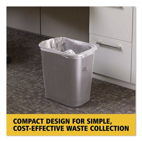 Image of Rubbermaid® Commercial FG295600GRAY Deskside Plastic Wastebasket, 7 gal, Plastic, Gray