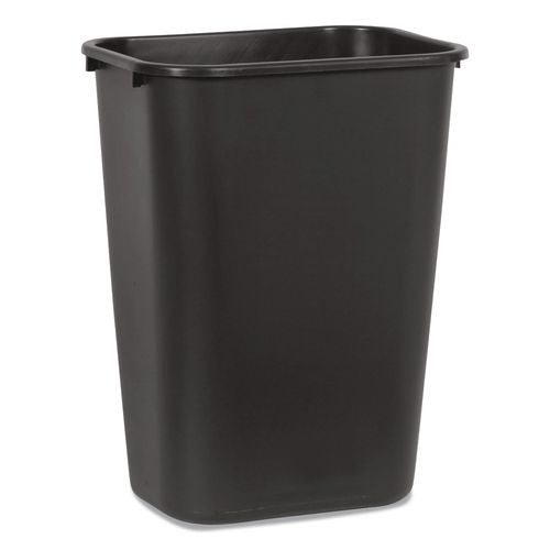 Image of Rubbermaid® Commercial FG295700BLA Deskside Plastic Wastebasket, 10.25 gal, Plastic, Black