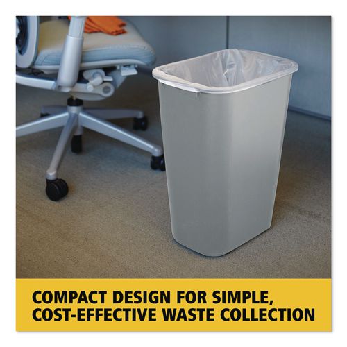 Image of Rubbermaid® Commercial FG295700GRAY Deskside Plastic Wastebasket, 10.25 gal, Plastic, Gray