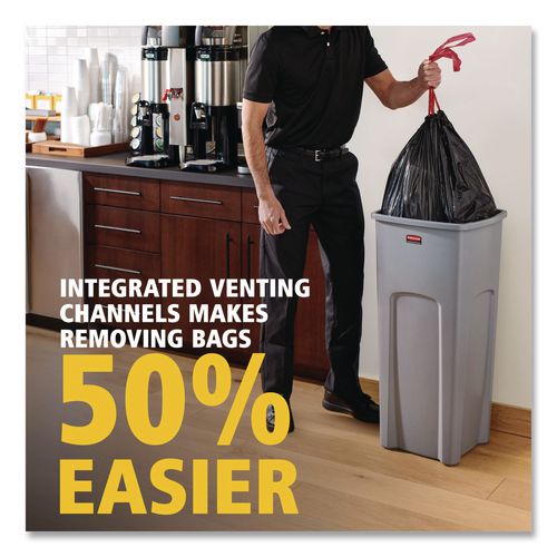 Image of Rubbermaid® Commercial 2143862 Universal Square Trash Can with Swing Lid, 23 gal, Plastic, Gray