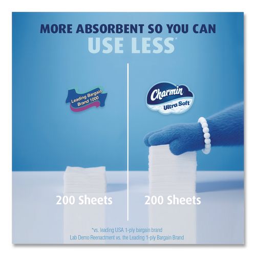 Image of Charmin® 80841801 Ultra Soft Bathroom Tissue, Mega Roll, Septic Safe, 2-Ply, White, 208 Sheets/Roll, 12 Rolls/Pack