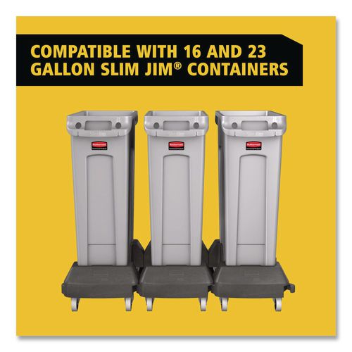 Image of Rubbermaid® Commercial 1980602 Slim Jim Resin Trainable Dolly, 120 lb Capacity, 23.86 x 14.71 x 8.36, Black