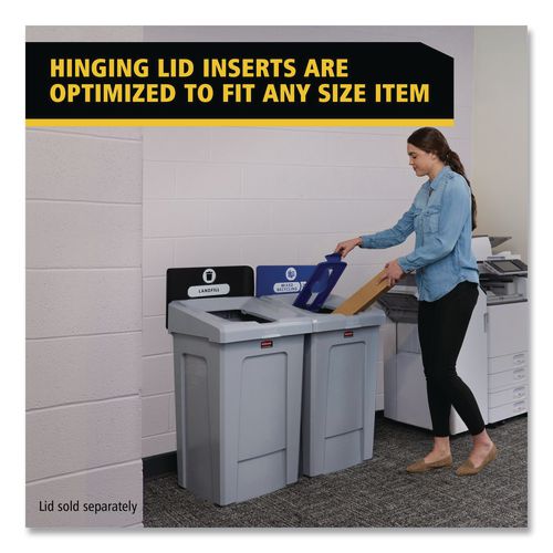 Image of Rubbermaid® Commercial 2171554 Slim Jim Recycling Station 1-Stream, Landfill Recycling Station, 33 gal, Resin, Gray