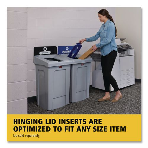 Image of Rubbermaid® Commercial 2171557 Slim Jim Recycling Station 1-Stream, Mixed Recycling Station, 33 gal, Resin, Gray