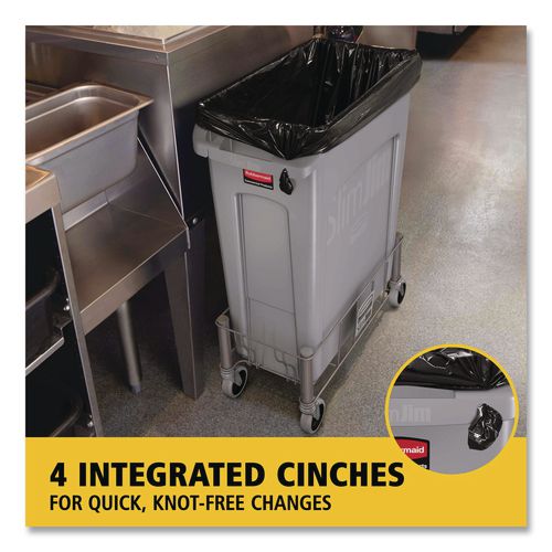 Image of Rubbermaid® Commercial FG354060GRAY Slim Jim with Venting Channels, 23 gal, Plastic, Gray