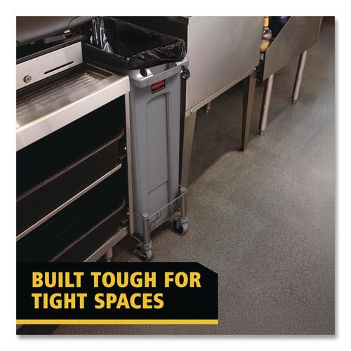 Image of Rubbermaid® Commercial FG354060GRAY Slim Jim with Venting Channels, 23 gal, Plastic, Gray