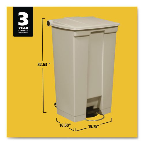 Image of Rubbermaid® Commercial FG614600BEIG Legacy Step-On Receptacle, 23 gal, Polyethylene, Beige