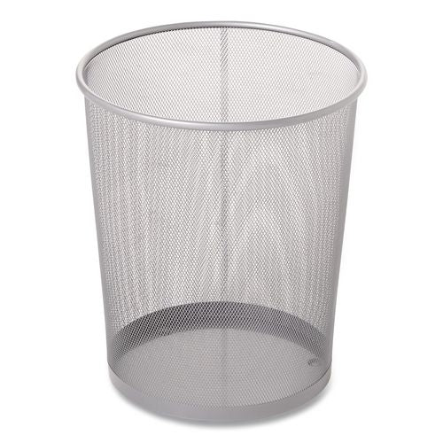 Image of Rubbermaid® Commercial FGWMB20SLV Steel Mesh Wastebasket, 5 gal, Steel Mesh,  Silver