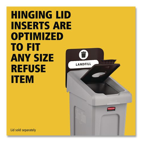 Image of Rubbermaid® Commercial 2185053 Slim Jim Recycling Station Kit, 1-Stream Landfill, 23 gal, Plastic, Gray/Black
