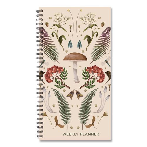 Image of Willow Creek Press 57360 Woodland Mushroom Softcover Weekly/Monthly Spiral Planner, 6.5 x 3.5, Multicolor Cover, 12-Month (Jan to Dec): 2026