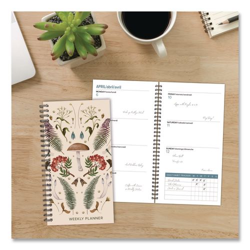Image of Willow Creek Press 57360 Woodland Mushroom Softcover Weekly/Monthly Spiral Planner, 6.5 x 3.5, Multicolor Cover, 12-Month (Jan to Dec): 2026