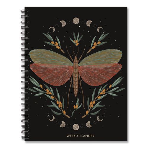Image of Willow Creek Press 57506 Butterfly Zen Weekly/Monthly Planner, 8.5 x 6.5, Black Cover, 12-Month (Jan to Dec): 2026