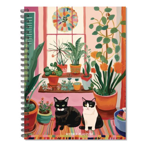 Image of Willow Creek Press 57728 Cats Love Plants Weekly/Monthly Planner, 8.5 x 6.5, Multicolor Cover, 12-Month (Jan to Dec): 2026