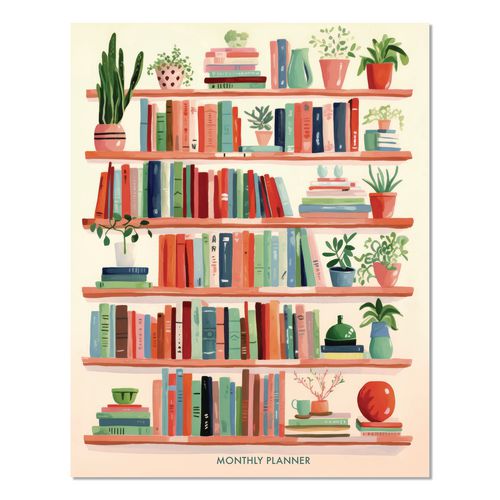 Image of Willow Creek Press 57766 Boho Books Monthly Planner, 9.5 x 7.5, Multicolor Cover, 12-Month (Jan to Dec): 2026