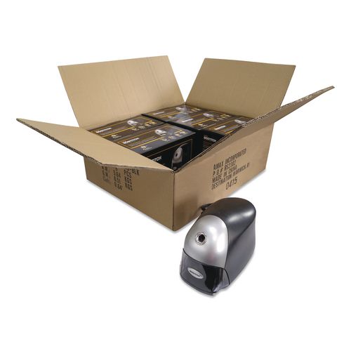 Image of Bostitch® EPS8HD-BLKCT QuietSharp Executive Electric Pencil Sharpener, AC-Powered, 4 x 7.5 x 5.13, Black/Silver, 6/Carton