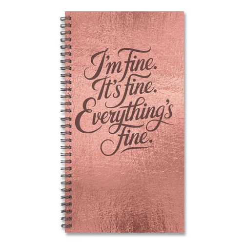 Image of Willow Creek Press 58428 Everything is Fine (Trilingual) Weekly/Monthly Planner, 6.5 x 3.5, Rose Gold Cover, 12-Month (Jan to Dec): 2026