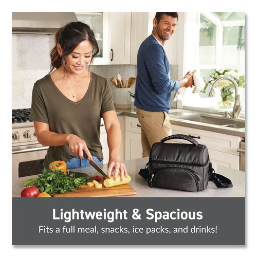 Image of bentgo® BGOBG2-CB Deluxe Insulated Lunch Bag, 8" x 10" x 7.5", Carbon Black