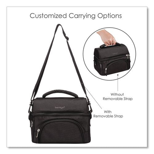 Image of bentgo® BGOBG2-CB Deluxe Insulated Lunch Bag, 8" x 10" x 7.5", Carbon Black