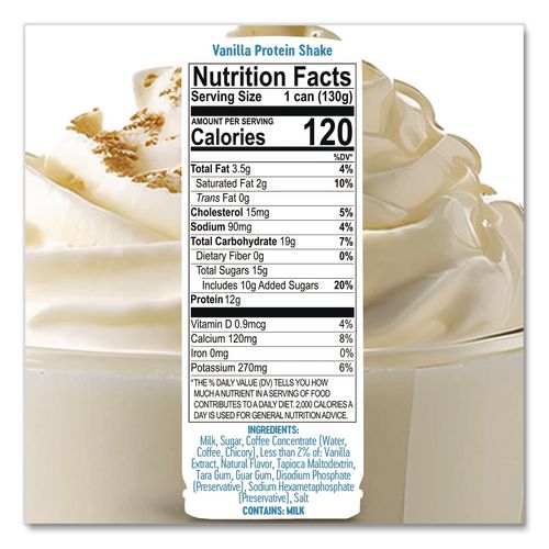 Image of ColdSnap® 100619 Vanilla Protein Shake Pod, 8.1 oz, Single Serve Pods for ColdSnap Machine, 12/Carton
